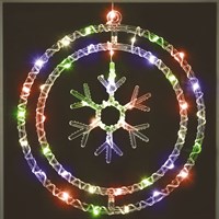 Three Kings 34.5cm Snowflake Rings Multi Coloured Light Up Christmas Decoration (2532157)