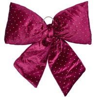 Three Kings 34cm Diamante Padded Christmas Bow Burgundy (2551010)