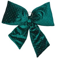 Three Kings 34cm Diamante Padded Christmas Bow Emerald (2551061)