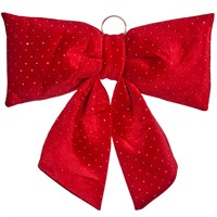 Three Kings 34cm Diamante Padded Christmas Bow Ruby (2551015)