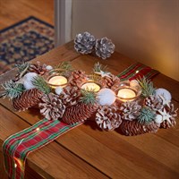 Three Kings 35cm Frost Pine Trio Christmas Candle Holder (2541828)