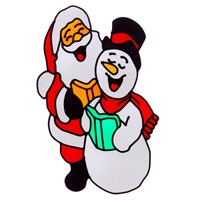 Three Kings 35cm Snowman & Santa Christmas Window Sticker (2592152)