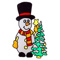 Three Kings 35cm Snowman Christmas Window Sticker (2592150)
