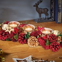Three Kings 36cm Festive Fir Trio Christmas Candle Holder (2541831)