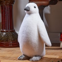 Three Kings 36cm Fluffy Penguin Large Standing Christmas Table Decoration (2530195)