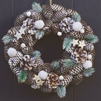 Three Kings 36cm Frost Pine Artificial Christmas Wreath (2541026)