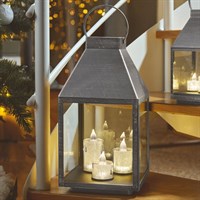 Three Kings 37cm Silver Sparkle Candle Light Up Christmas Lantern (2580032)