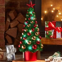 Three Kings 38cm X-Bling! Light Up Tinsel Bauble Mini Christmas Tree (2542127)