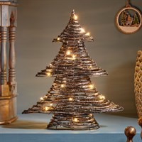 Three Kings 40cm Black & Gold Braid Wonder Tree Light Up Christmas Decoration (2532137)