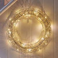 Three Kings 40cm Gold Weave Light Up Christmas Wreath (2532126)