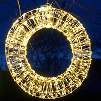 Three Kings 40cm Light Up Christmas Galaxy Wreath in Warm White (2506060)