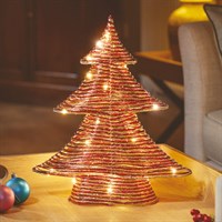 Three Kings 40cm Red & Gold Braid Wonder Tree Light Up Christmas Decoration (2532132)