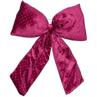 Three Kings 44cm Diamante Padded Christmas Bow Burgundy (2551011)