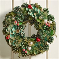 Three Kings 50cm Bauble Pine Artificial Christmas Wreath (2541139)