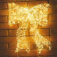 Three Kings 60cm Galaxy Bow Warm White LED Light Up Christmas Decoration (2506150)