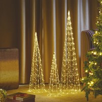 Three Kings 640 LED's Light Up Tree Cone Christmas Decoration - Warm White (2532067)
