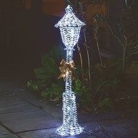 Three Kings 90cm Silver Glitter Twist Light Up Christmas Lamp Post Decoration (2506142)