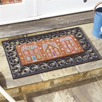 Three Kings Christmas Gingerbread Houses Door Mat Insert - 23 x 53cm (2555029)