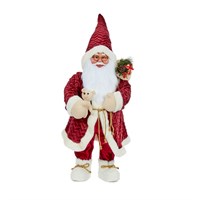 Three Kings 45cm Large Papa Noel Standing Christmas Decoration - Burgundy (2516036)