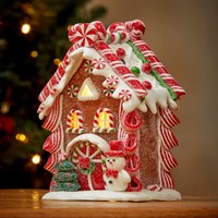 Three Kings Light Up Gingerbread Frosty Candy Cottage Christmas Table Decoration (2535124)