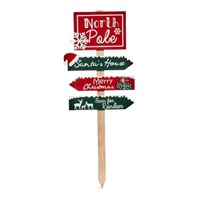 Three Kings 90cm North Pole Santa Christmas Sign - Red & Green (2590033)