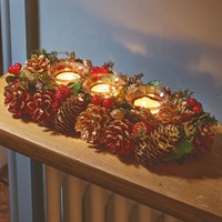 Three Kings Purple & Gold Pine Cone Christmas Trio Candle Holder (2541803)