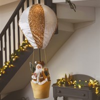 Three Kings Santa's Gold Hot Air Balloon Hanging Christmas Decoration (2516055)