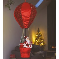 Three Kings Santa's Ruby Hot Air Balloon Hanging Christmas Decoration (2516054)