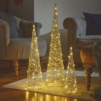 Three Kings Set of 3 Gold Weave Light Up Christmas Treebelisks (2532125)