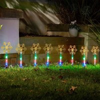 Three Kings Snow Decor Light Up Christmas Garden Stakes Multicolour - Set of 8 (2501006)