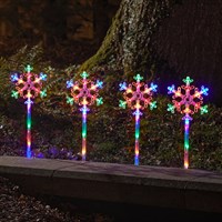 Three Kings 4 Snowdécor Christmas Path Snowflake Stake Lights - Multi Coloured (2501009)