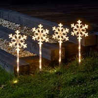 Three Kings 4 Snowdécor Christmas Path Snowflake Stake Lights - Warm White (2501008)