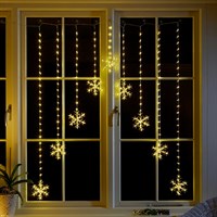 Three Kings 1.2m Snowflake Curtain Lights Christmas Decoration - Warm White (2514006)