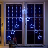 Three Kings 1.2m Star Curtain Lights Christmas Decoration - Cool White (2514002)