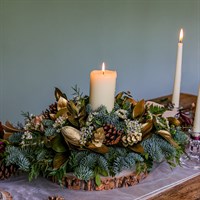 Tis' The Season Festive Table Arrangement With Candle
