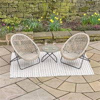 TOBS Faux Rattan Folding Outdoor Garden Furniture Lounge Set in Grey