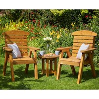 Tom Chambers Hetton Outdoor Garden Companion Seat With Coffee Table (GP087)