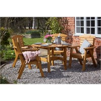 Tom Chambers Hetton Round Wooden Outdoor Dining Set With 4 Chairs (FSC) (GP076)
