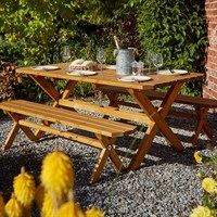 Tom Chambers Welburn Outdoor Garden Furniture Table And Bench Set (GP081)
