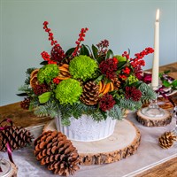 Traditional Christmas Festive Tin Table Arrangement