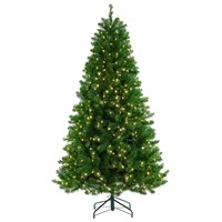 Tree Classics 2.1m (7ft) Blue Green Arctic Spruce Pre-Lit with Warm LEDs Artificial Christmas Tree (H84-854-386LM)