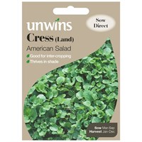 Unwins Seeds Cress Land American Salad (30310102) Vegetable Seeds