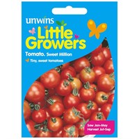 Unwins Seeds Little Growers Tomato Cherry Sweet Million (30510030) Seeds for Kids