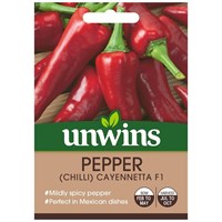 Unwins Seeds Pepper (Chilli) Cayennetta F1 (30310546) Vegetable Seeds