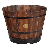 VegTrug Barrel Planter Medium 46cm - Burnt Oak (WPB 400BO)