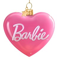 Vondels Barbie Heart Logo 7.5cm Glass Christmas Ornament (6260806075013)