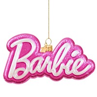 Vondels Barbie Logo 5.5cm Glass Christmas Ornament (6260806055015)