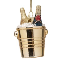 Vondels Bottles of Champagne In Cooler 7cm Glass Christmas Ornament (4250101070167)