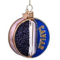 Vondels Caviar Tin Can 8cm Glass Christmas Ornament (1232810075032)
