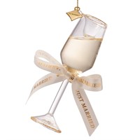 Vondels Champagne Glass Wedding 13 cm Glass Christmas Ornament (6260900110030)